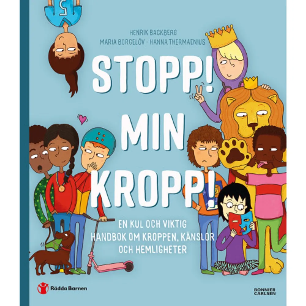 En angelägen, lättläst och inspirerande bok om integritet och samtycke för barn. Hanna Thermaenius, barnpsykolog på Rädda Barnen, vet hur man pratar om svåra saker med barn och hur viktigt det är att inte väja för deras frågor och funderingar.Boken riktar sig till barn i lågstadieåldern och består av fem teman. Varje tema är fristående och består av en lättläst berättelse och kluriga fakta- och frågeuppslag där barn och vuxna kan interagera med bokens budskap. De fem teman som ingår är Jobbiga och lätta känslor, Min alldeles egna kropp, Stopp! Min kropp!, Det här är förbjudet, samt Bra och dåliga hemligheter. Boken kan läsas från pärm till pärm eller som en uppslagsbok att återkomma till.Stopp! Min kropp! är väletablerat begrepp som togs fram av Rädda Barnen 2013, med syftet att stärka barns kroppsliga integritet. Ju tidigare barn blir medvetna om kroppens värde desto lättare blir det för dem att säga eller visa ja och nej. När vuxna vågar prata med barn om dessa frågor rustar vi barnen med styrkan att berätta om någon gör något som de inte gillar. Det lär barnen också att förstå och respektera någon annans Nej.Boken är skriven i samarbete med Henrik Backberg och Rädda Barnen, som i sin tur arbetat nära barn i framtagandet. Maria Bogelöv står bakom de färgglada och uttrycksfulla illustrationerna.För den som vill veta mer om begreppet Stopp! Min kropp! eller prata vidare med barnen så finns diskussionsfrågor och mer information i boken. Där finns också länkar till ett gediget lågstadiematerial som är användbart för skolans arbete.    Format Danskt band   Omfång 143 sidor   Språk Svenska   Förlag Bonnier Carlsen   Utgivningsdatum 2020-10-05   Medverkande Henrik Backberg   Medverkande Maria Borgelöv   Medverkande Rädda Barnen   ISBN 9789179753504  . Böcker.