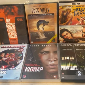 Blandade filmer  - Lite blandade filmer säljes och alla är i mycket bra skick, Free Willy är helt oanvänd med plast kvar. 