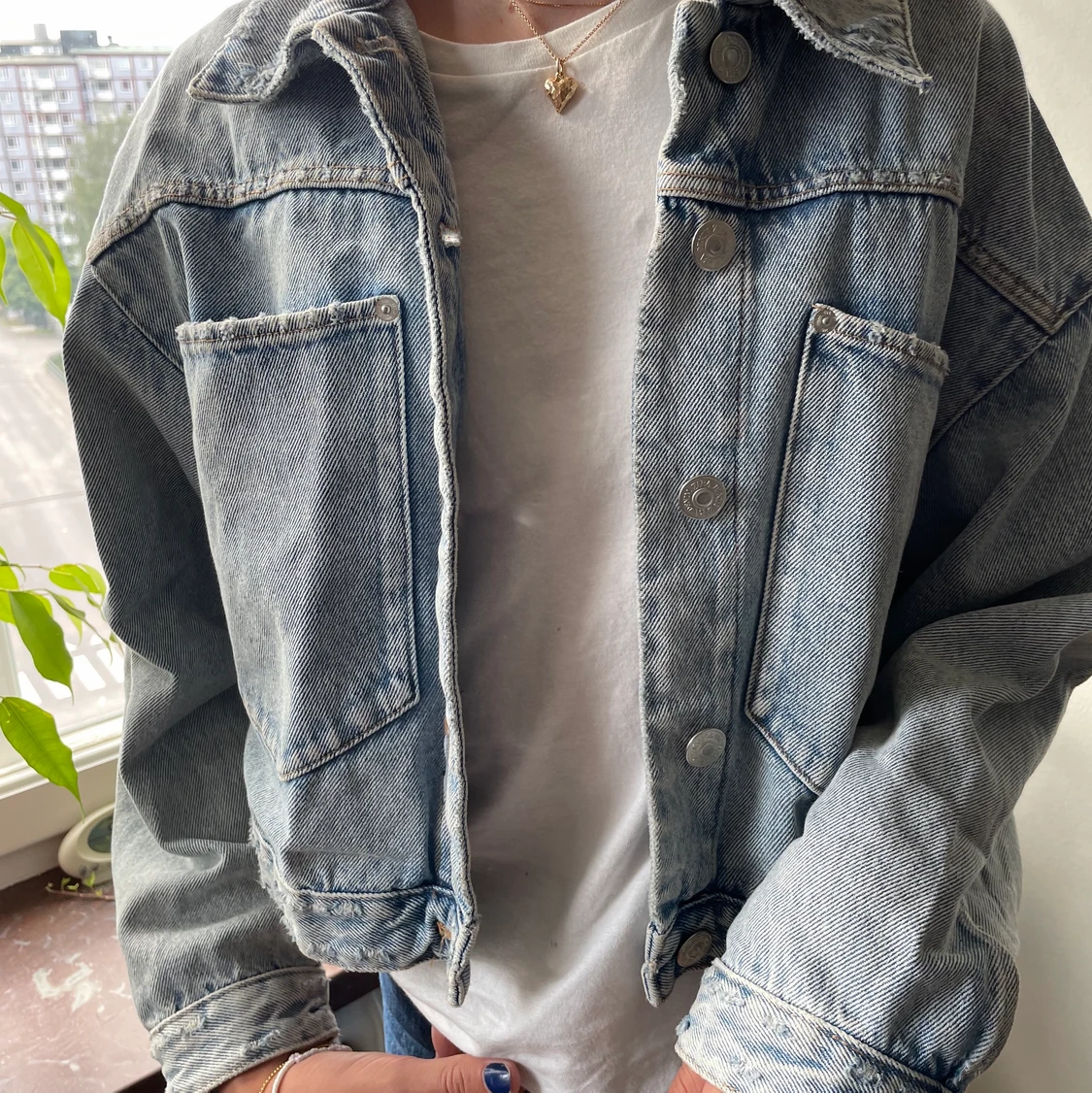 Croppad Zara jeansjacka