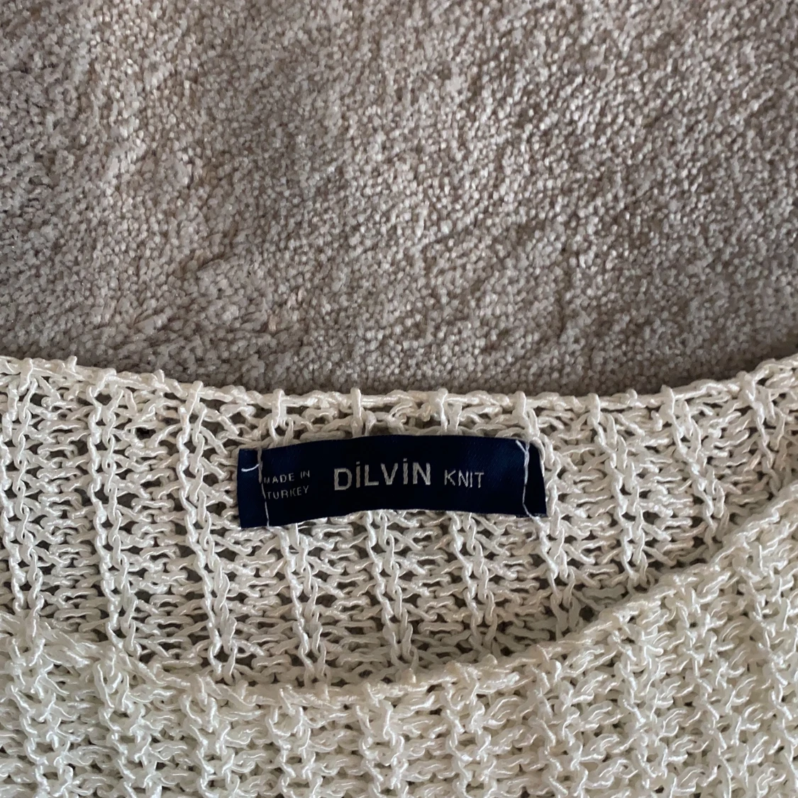 Chiquelle stickad vit tröja one size  - 91