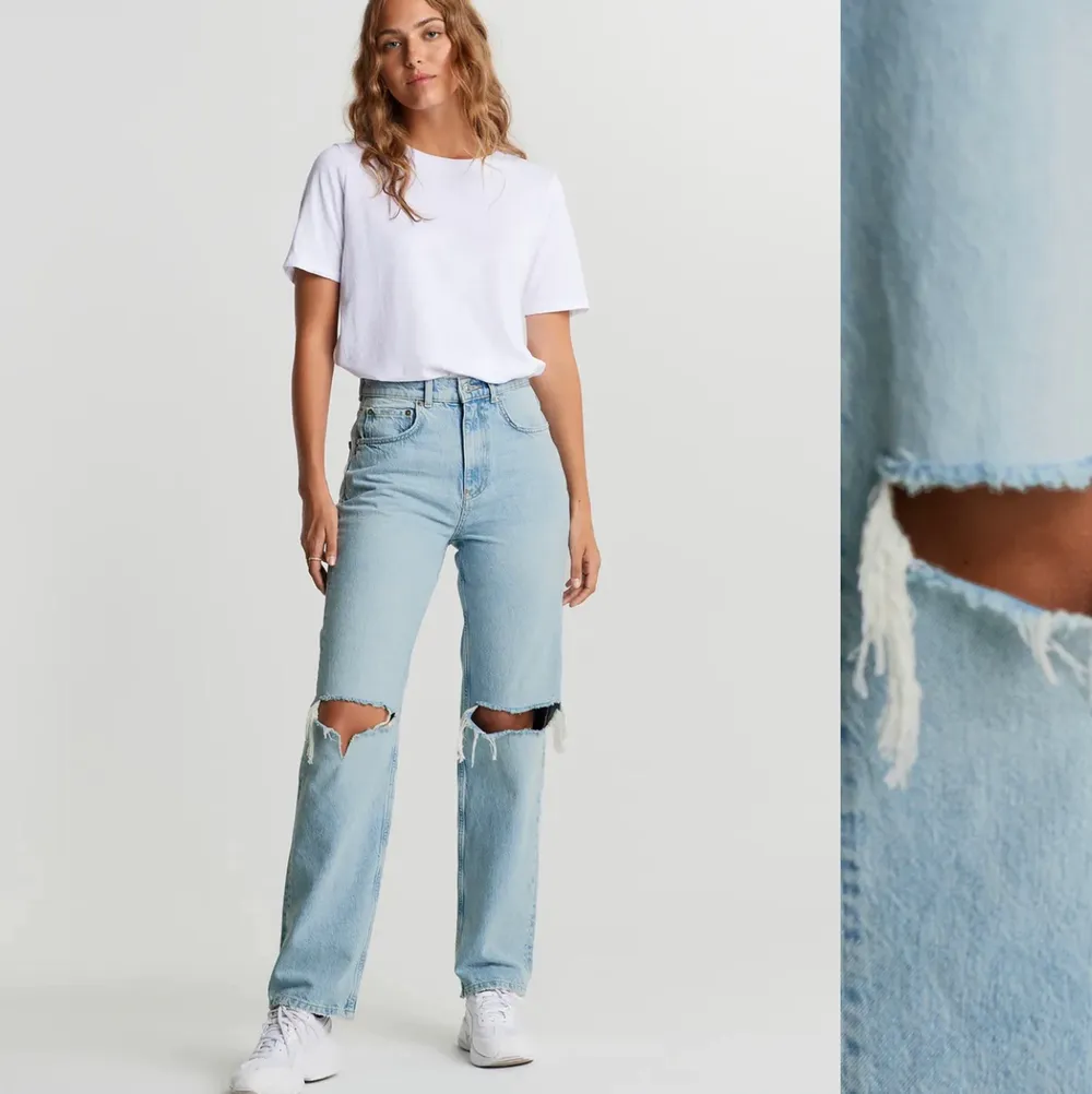 Jeans från GinaTricot, storlek 40, knappt använda . Jeans & Byxor.