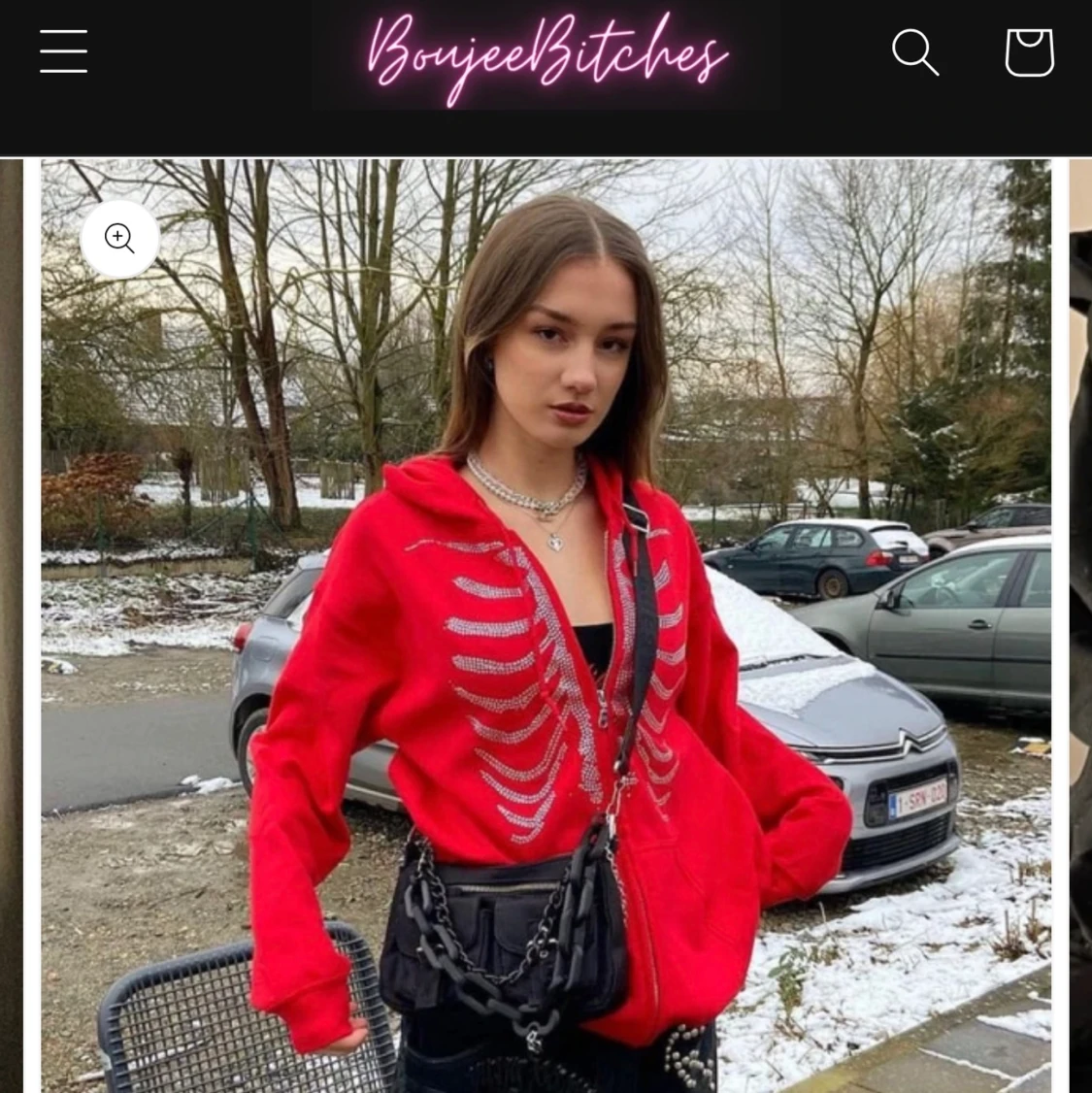 Rhinestone skull hoodie - 91