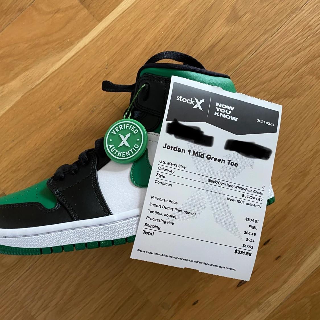 Air Jordans 1 mid green toe - 90