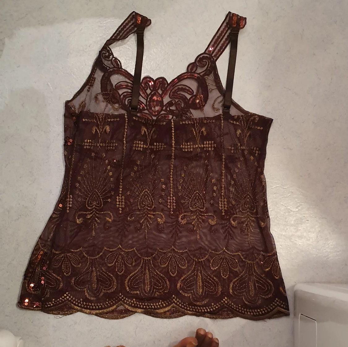 Vintage glitter topp - 90