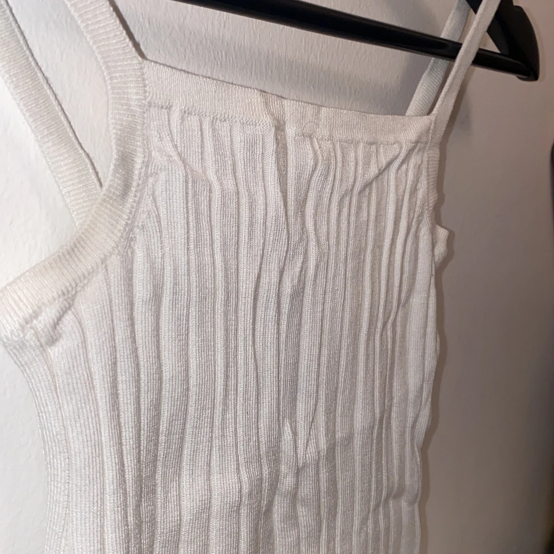 Vit ribbat linne - 90