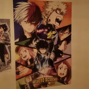It a my hero academedia poster perfectly fine but a bit ruffen up in the corners. Is 60cm wide and 90 cm long