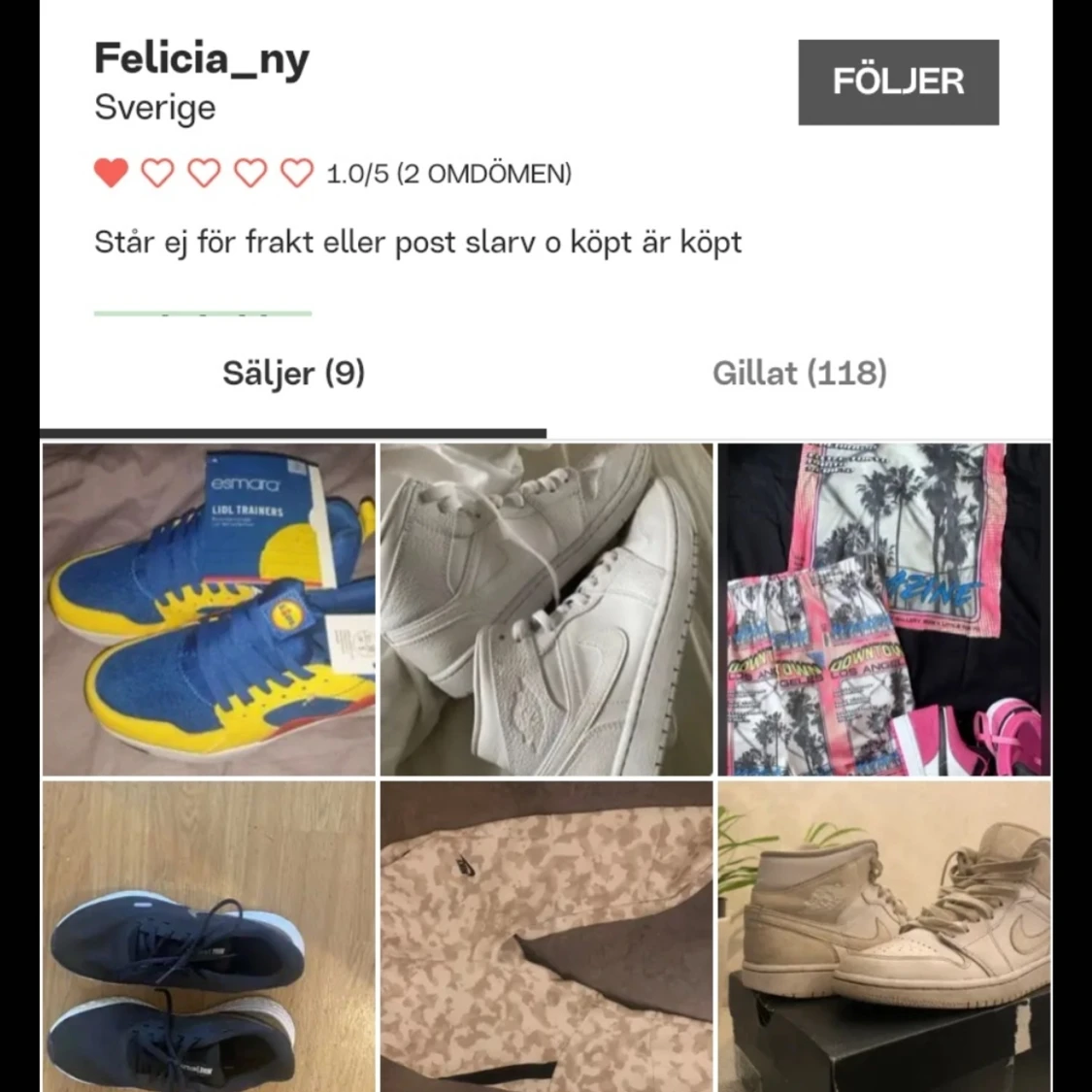 Varning för denna person köp inget 