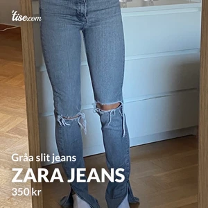 Zara jeans - Säljer min fina jeans från zara som tyvärr är för små och för långa för mig, dem är slutsålda överallt🥺 Inga defekter eller några synliga slitage. Jag är 164 cm! Kan frakta men då står köparen för frakten. 