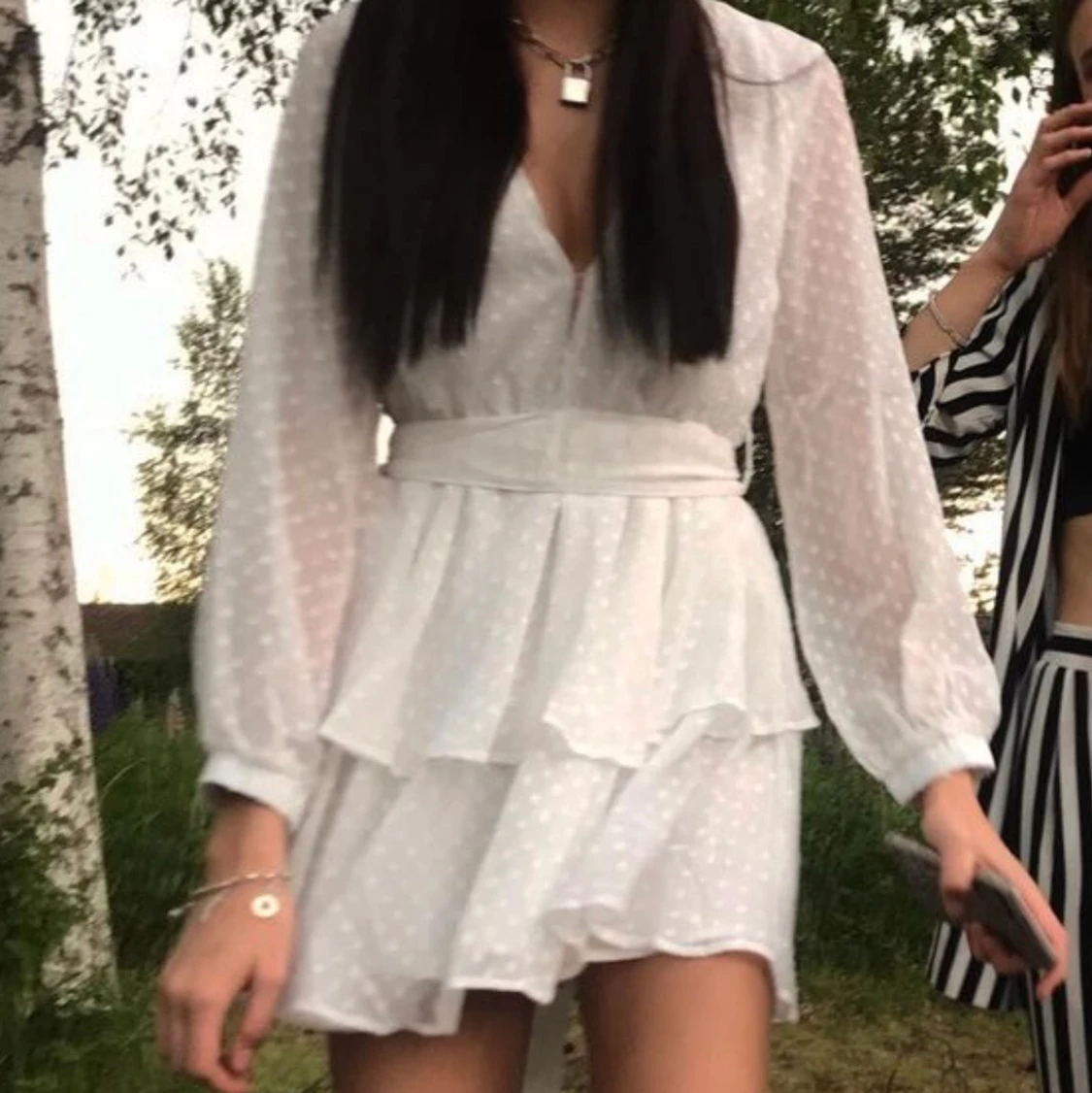 kort vit klänning - 91