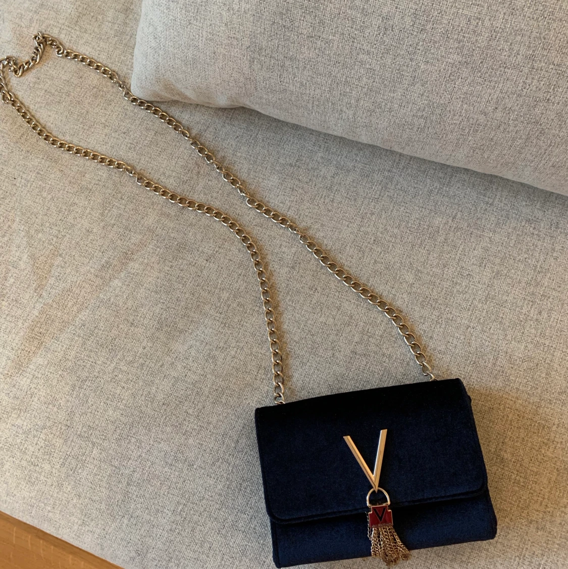 Mörk blå Valentino väska sammet - 91