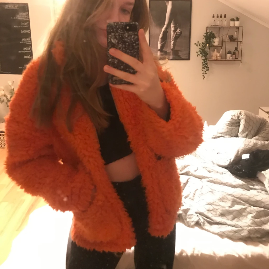 Orange teddyjacka - 90