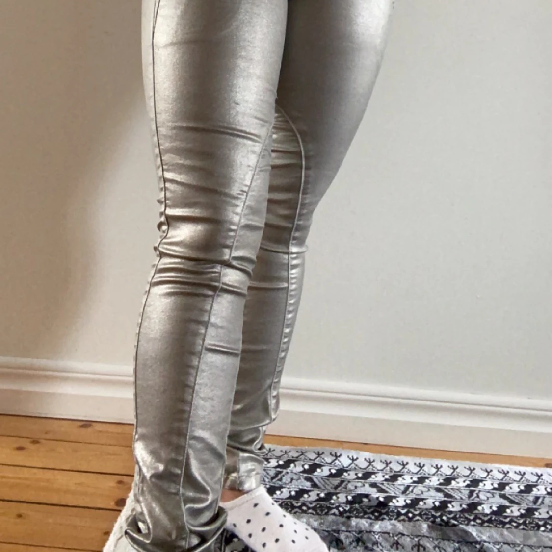 Metallic champagne stretchjeans ”Five units”  - 90