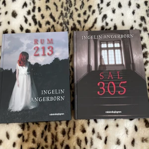 Bok thriller skräck  - Rum 213 och Sal 305 skriven av Ingelin Angerborn. Lättlästa, intressanta och i fint skick. 50kr/st & 80kr för båda. Leverans kan diskuteras kring, köparen står då för frakt. 