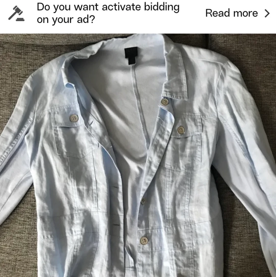 Blue linen overshirt  - 90