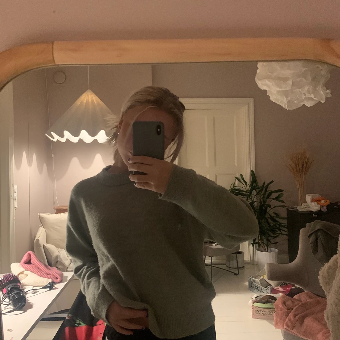 Grön stickad tröja