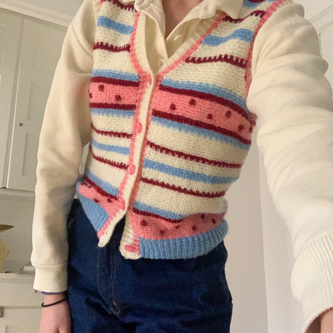 Krämvit långärmad  - 91