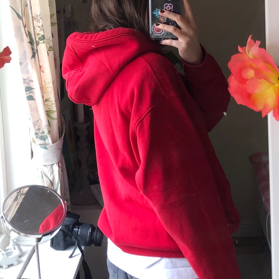 Röd oversized hoodie - 90