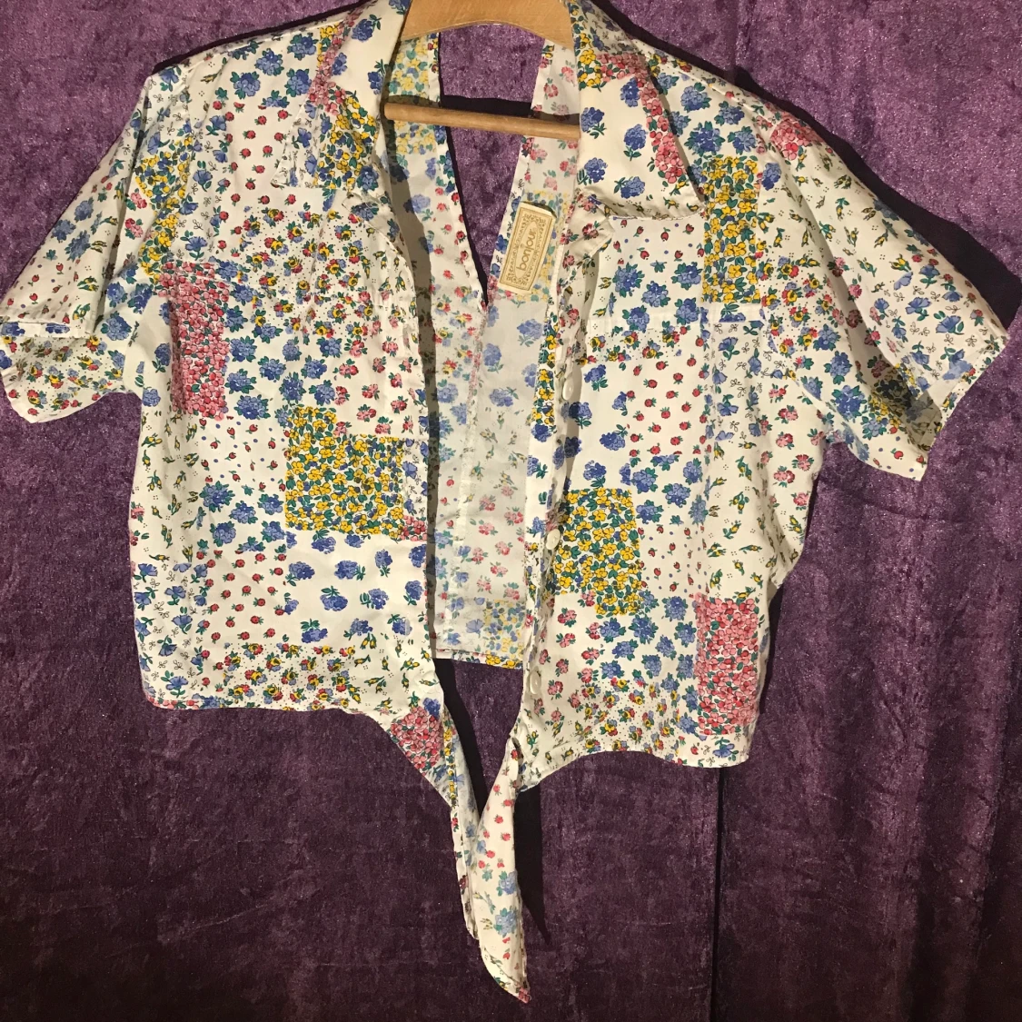 Vintage blommig bomullstop  - 91