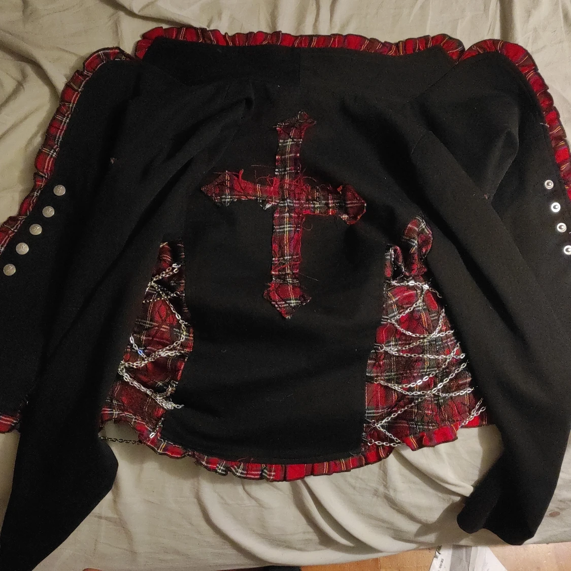 Punk jacka med kors - 90