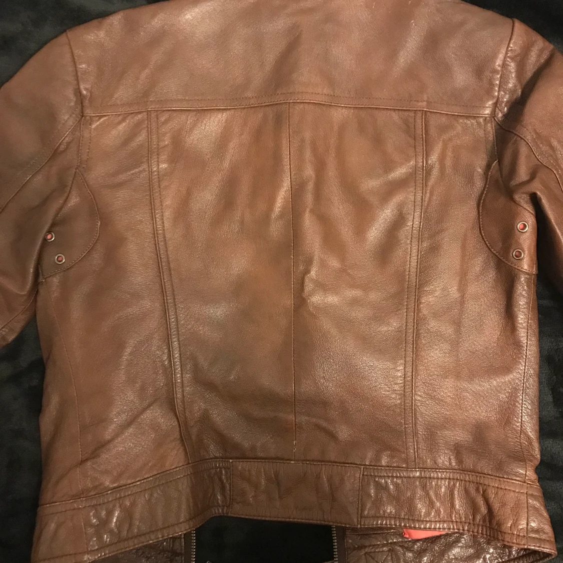 Brun skinnjacka - 90