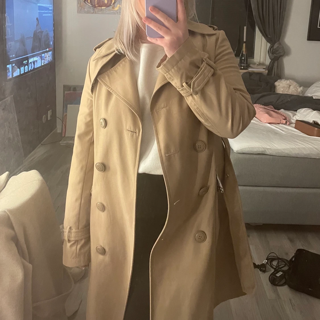 Klassisk beige kappa - 90