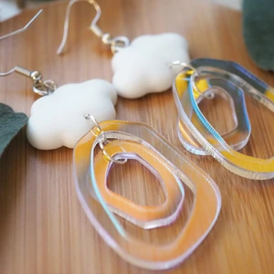 Raining cloud earrings  - Earrings made from acrylic- light weight- colorful 