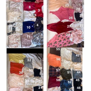 Stor garderobs rensning xs-m - Hej!  Har rensat ut min gamla garderob hemma hos föräldrarna så har en del kläder att sälja bland annat linne, toppar, blusar, klänningar, shorts & jeans.  Dem flesta överdelarna är i storlek xs-s och dem flesta underdelarna är i storlek s-m.  Om något är av intresse så skriv siffran på plagget så återkommer jag med storlek och pris :)  (Finns i Perstorp men kan skickas mot fraktkostnad) 