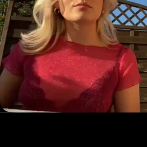 Genomskinlig glittrig top, NAKD X Linn  - Trendig rosa genomskinlig top från Linn Ahlborgs kollektion med NAKD, säljs inte längre. 