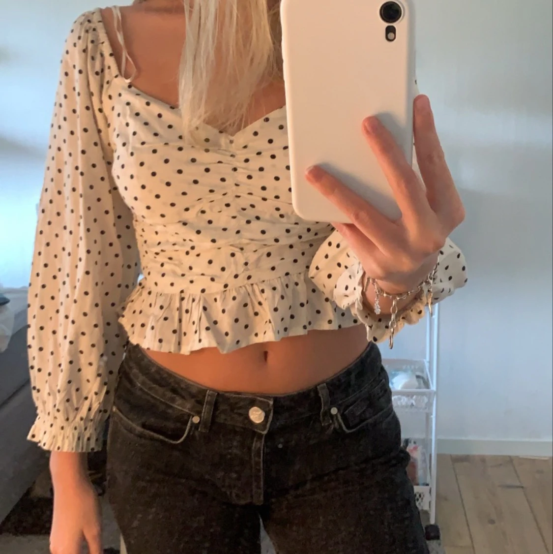 Så fin prickig topp - 90