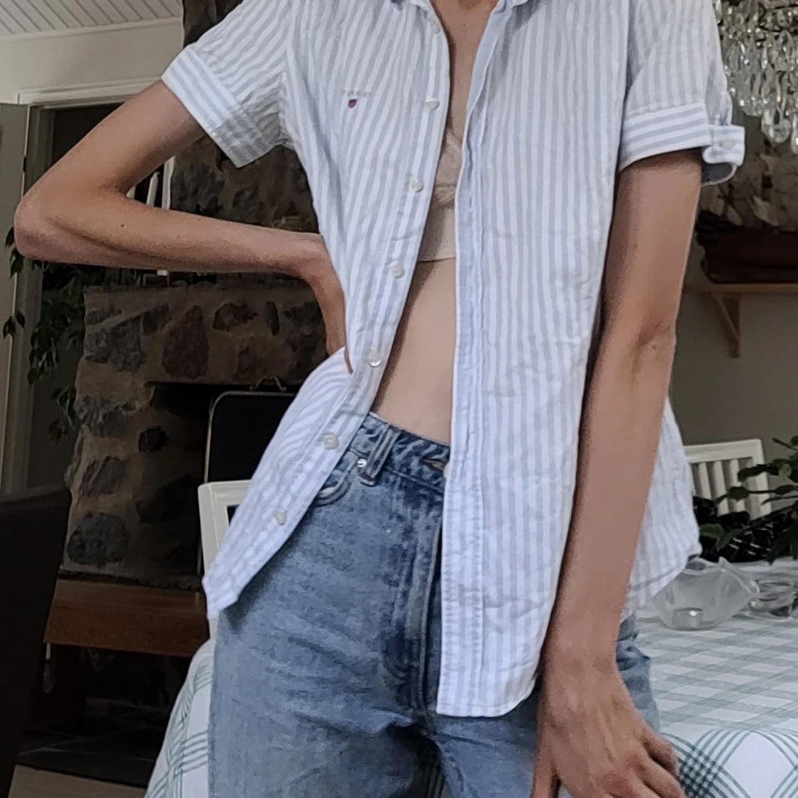 Blårandig korta från Gant - 91