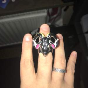 En ascool ring gjord i metall. Köptes på sellpy men säljs då den inte passade mig. Möter inte upp någon på grund av Ms.Rona men vi delar på frakten:)