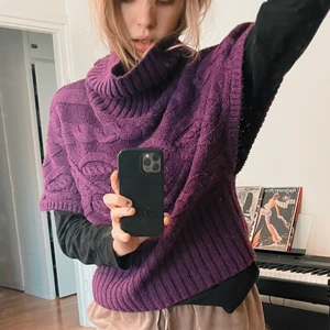 Mysig slipover/poncho med polokrage - Onesize, loose fit