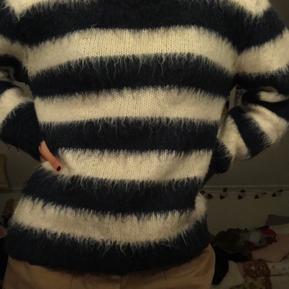 randig stickad tröja  - 90