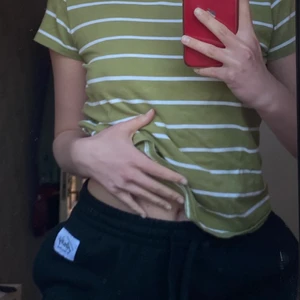 T-shirt - En grön randig t-shirt i storlek L!