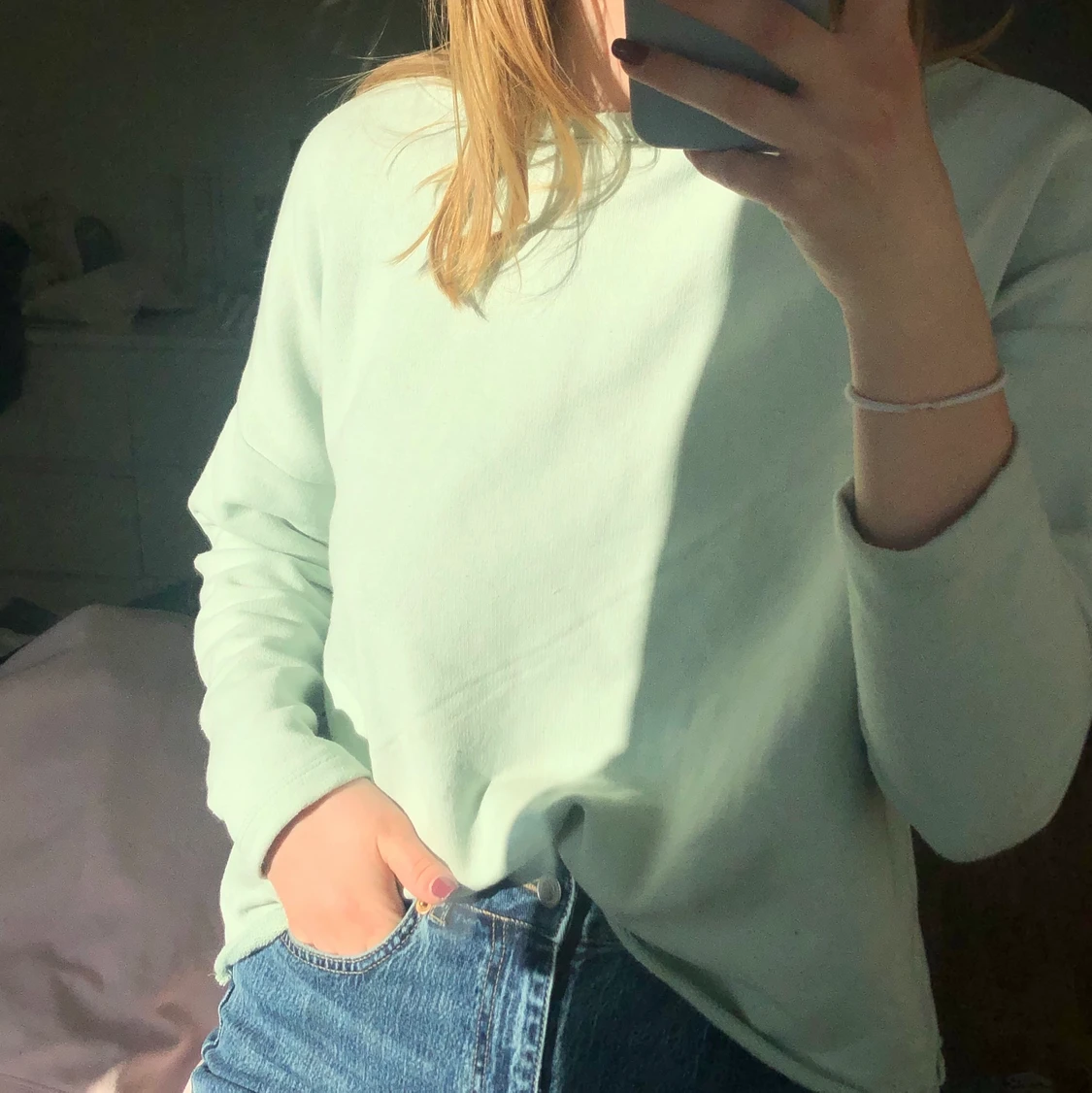 Ljusgrön sweatshirt