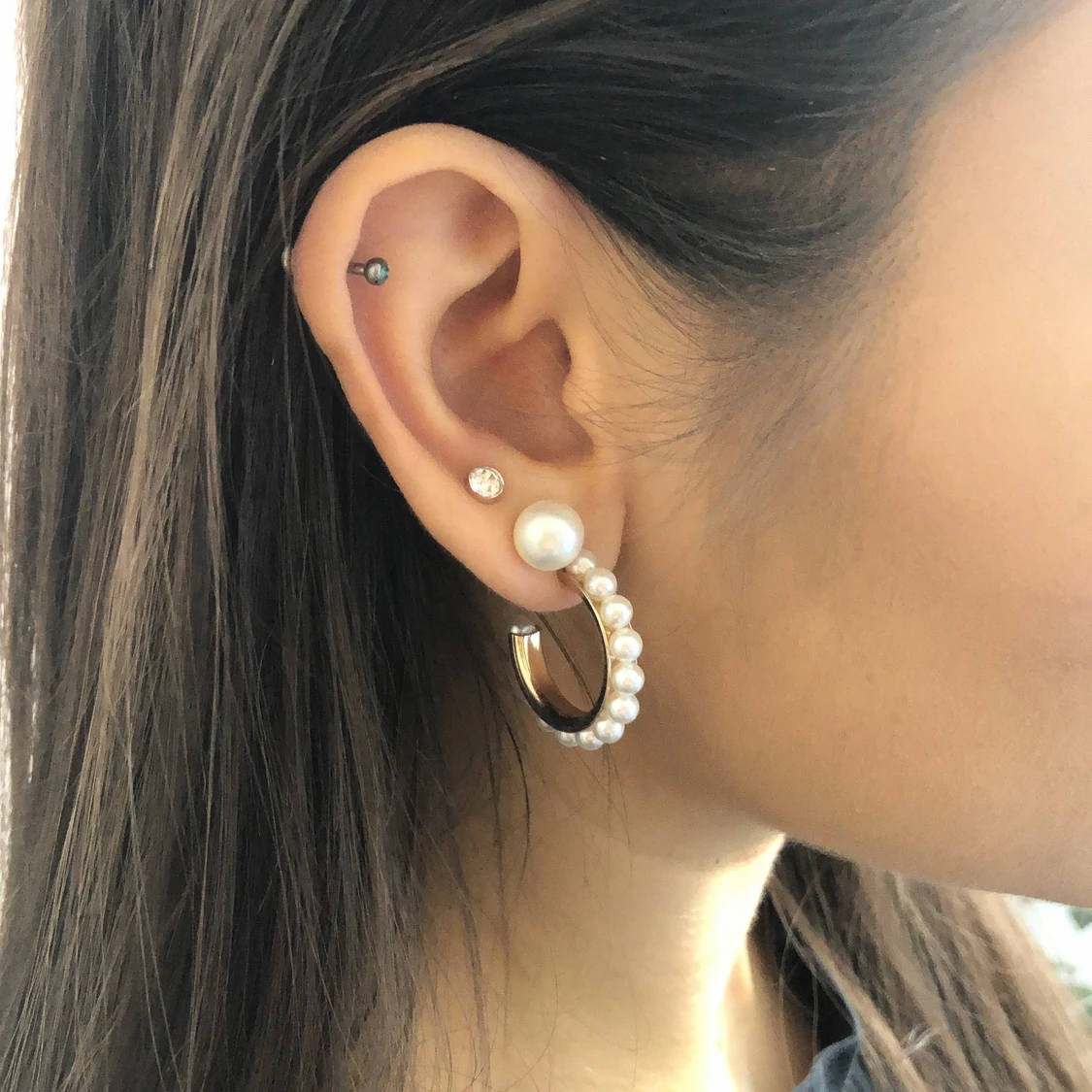 Guldiga pärlörhängen