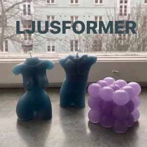 Former till ljus eller tvålar  - Köpte dessa former för att göra ljus till vänner i julklapp men paketet blev försenat och kom fram först efter jul, så jag har bara använt de en gång men har ingen användning av de längre! Köpta för 150 kronor styck, säljer alla 3 för 200 kronor!