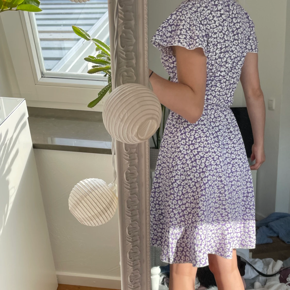 Lila blommig Klänning  - 91