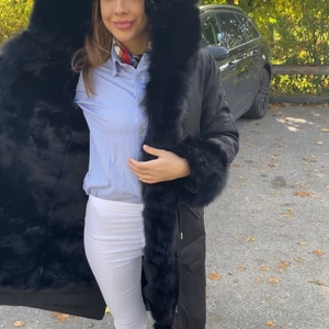 Pälsparka extra lång - Extra lång pälsparka, nyskick, XS