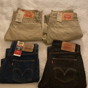  Oanvända jeans - Fyra par killjeans från Levis som inte används. Tre av dem är 505s i storlek w31 l30. Ett par är 501s i storleken w32 l30 och är endast testade.                 300 kr/st. Frakt kan variera.