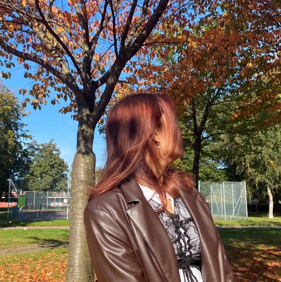 Brun Skinnjakka (M) - 91