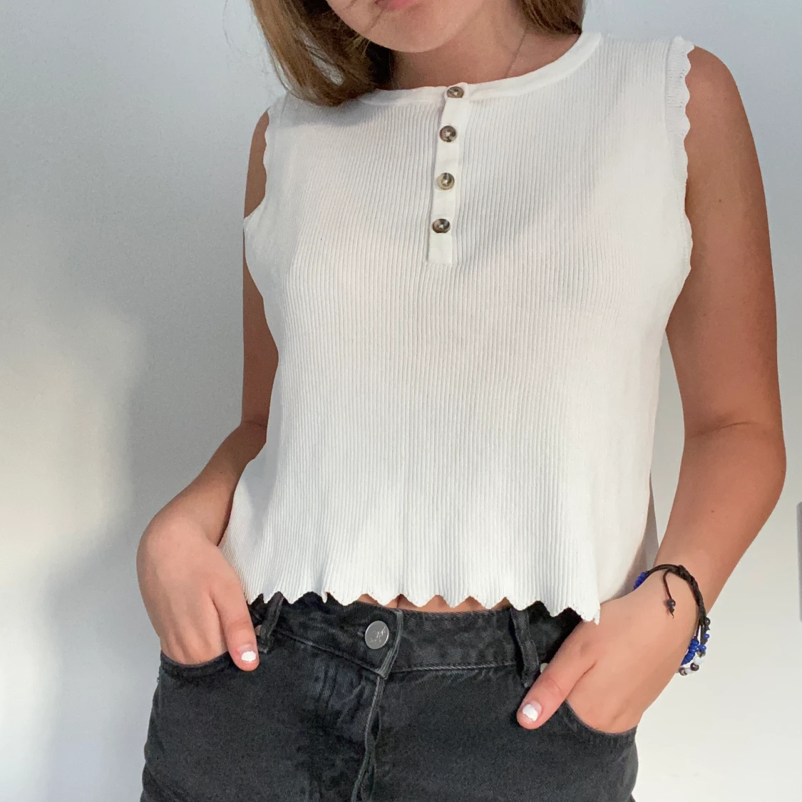 Vit tröja/väst - 90