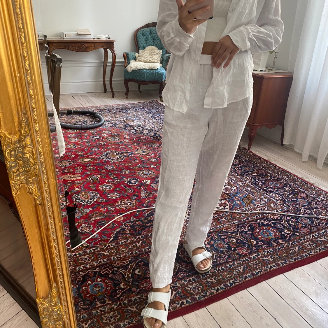 Vita linnebyxor i stl S