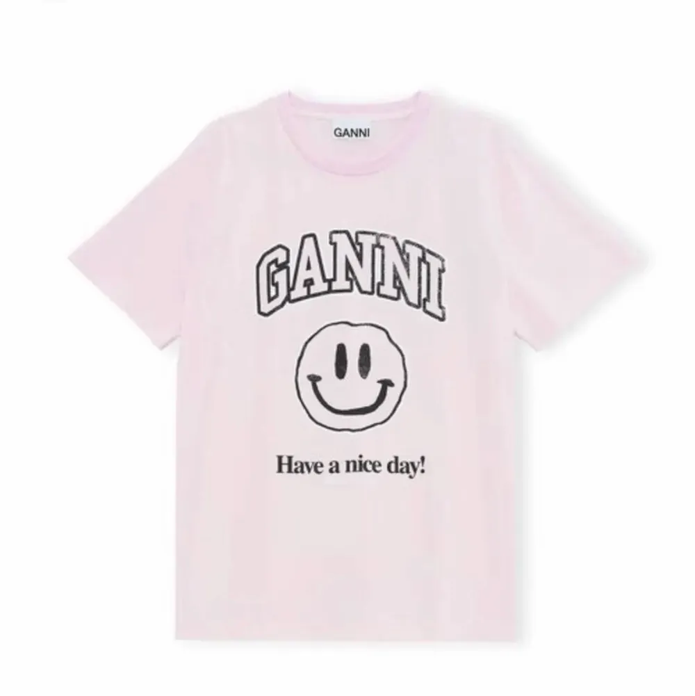 Söker den här rosa Ganni tröjan i storlek S/M!!!. T-shirts.