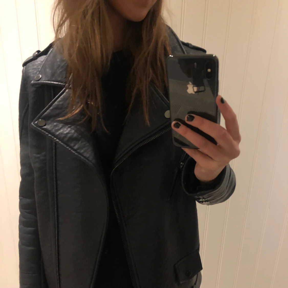 Blå skinnjacka - 91