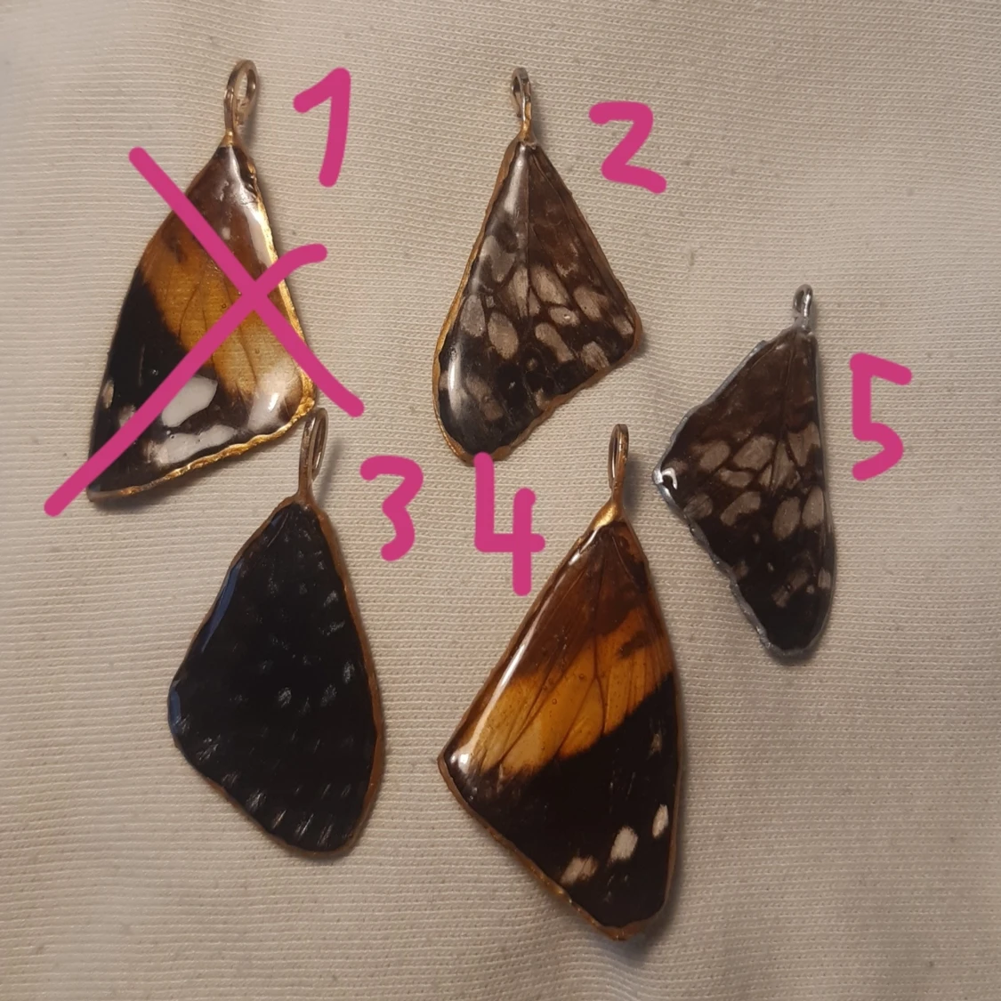 Fjärils vingar halsband, butterfly wing necklace - 90