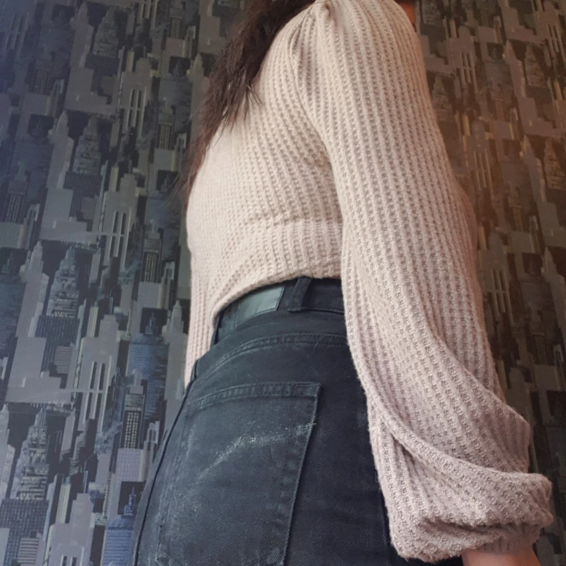 Smutsrosa tröja med justerbar framsida - 90