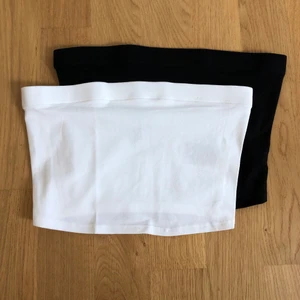 Tube top - strl S - En vit och en svart tube top i storlek S från H&M. Har aldrig använts då plaggen är för små för mig. Perfekta till kjol, byxor, shorts vad som helst! 