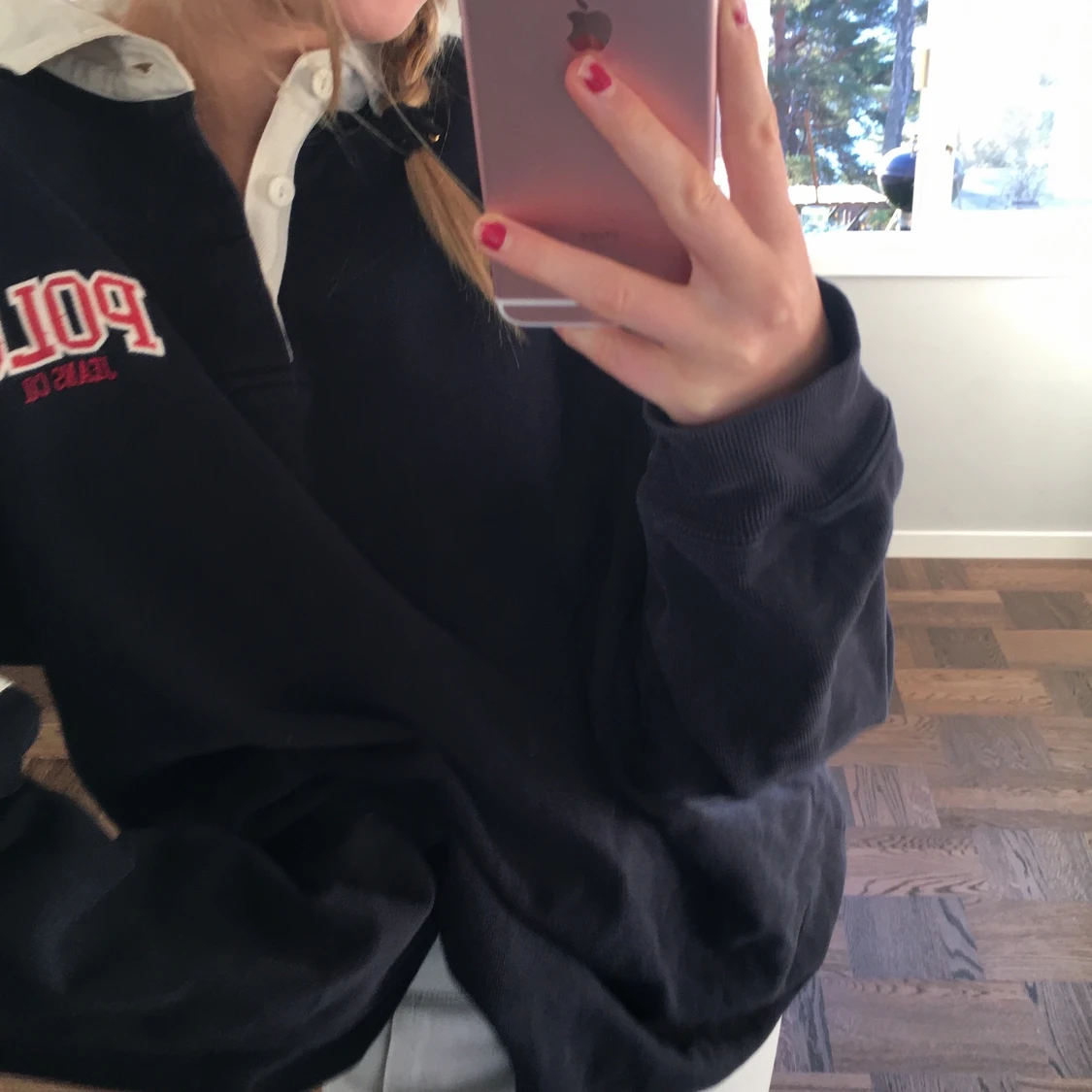 Marinblå tjock tröja  - 91