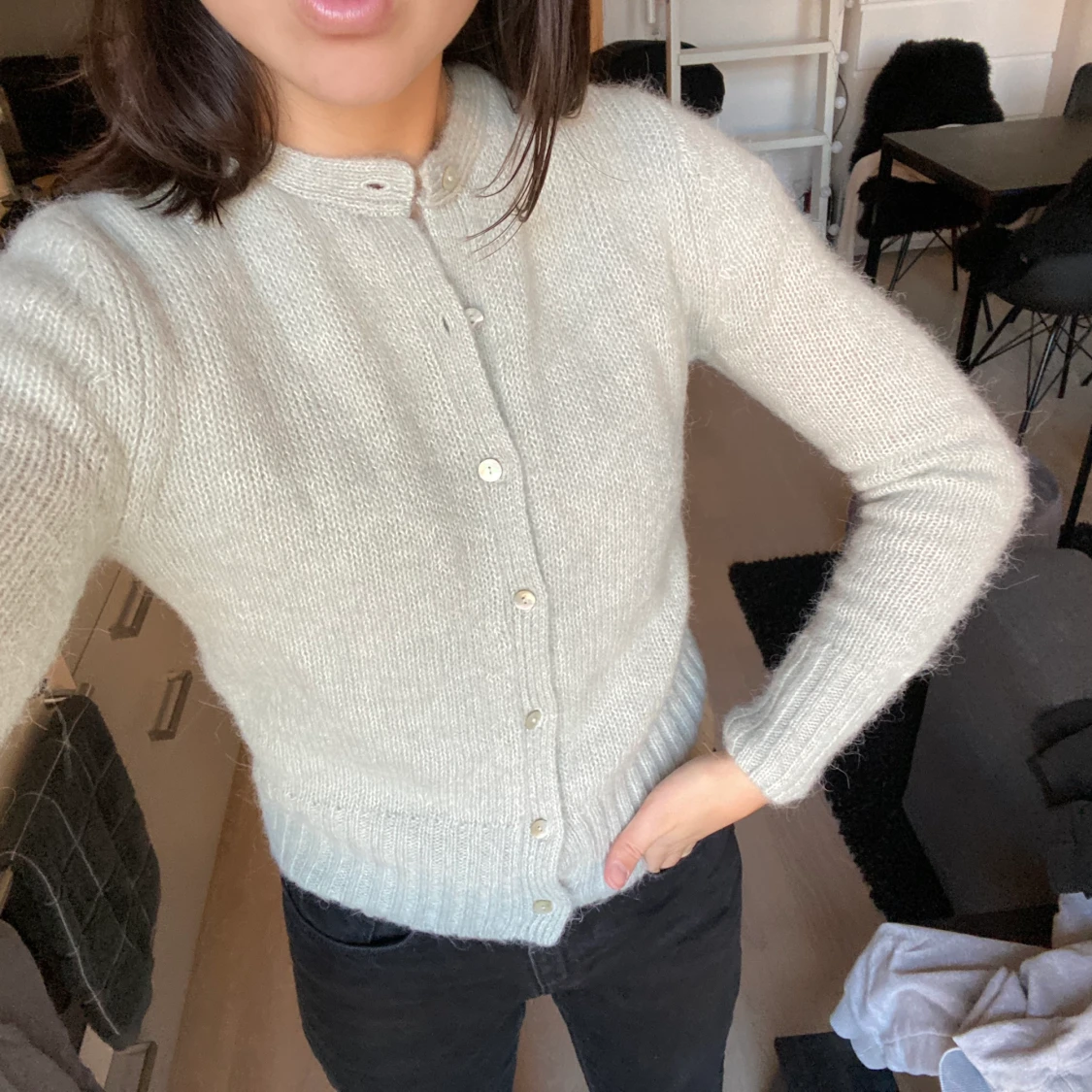 Stickad kofta från Zara i alpackamix - 91